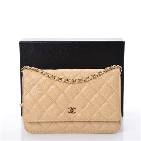 chanel woc beige clair|CHANEL Caviar Quilted Wallet on Chain WOC Beige Clair .